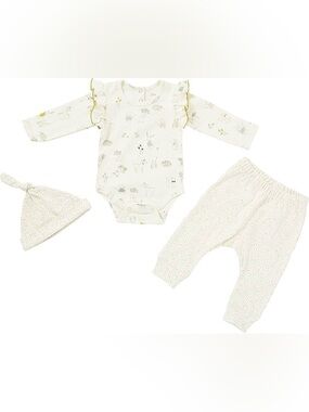 Pehr Magical Forest Long-Sleeve Ruffle Baby Bodysuit and Pants 2-Piece Set
